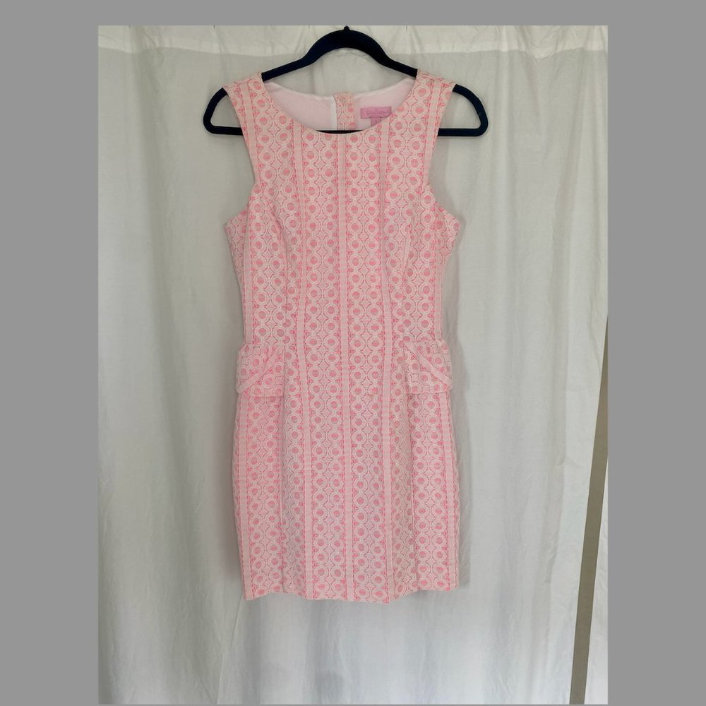 Lily Pulitzer Pink Shift Dress | Color: Pink and White Lace | Size: S